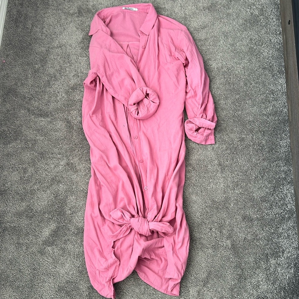 This versatile cute piece can be work as a dress, long-shirt, or a cover-up.